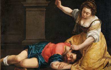 Jael and Sisera, by Artemisia Gentileschi