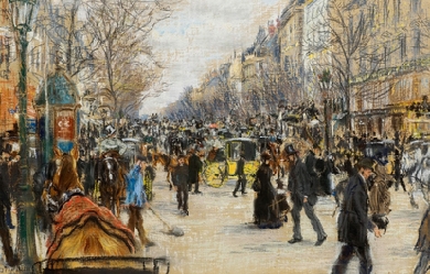 On the Grands Boulevards, by Jean-François Raffaëlli