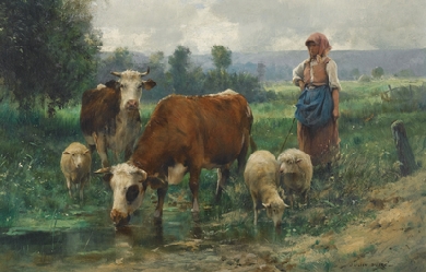 The shepherdess with her flock, by Julien Dupré