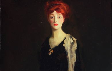 Lady in Black with Spanish Scarf (O in Black with a Scarf), by Robert Henri